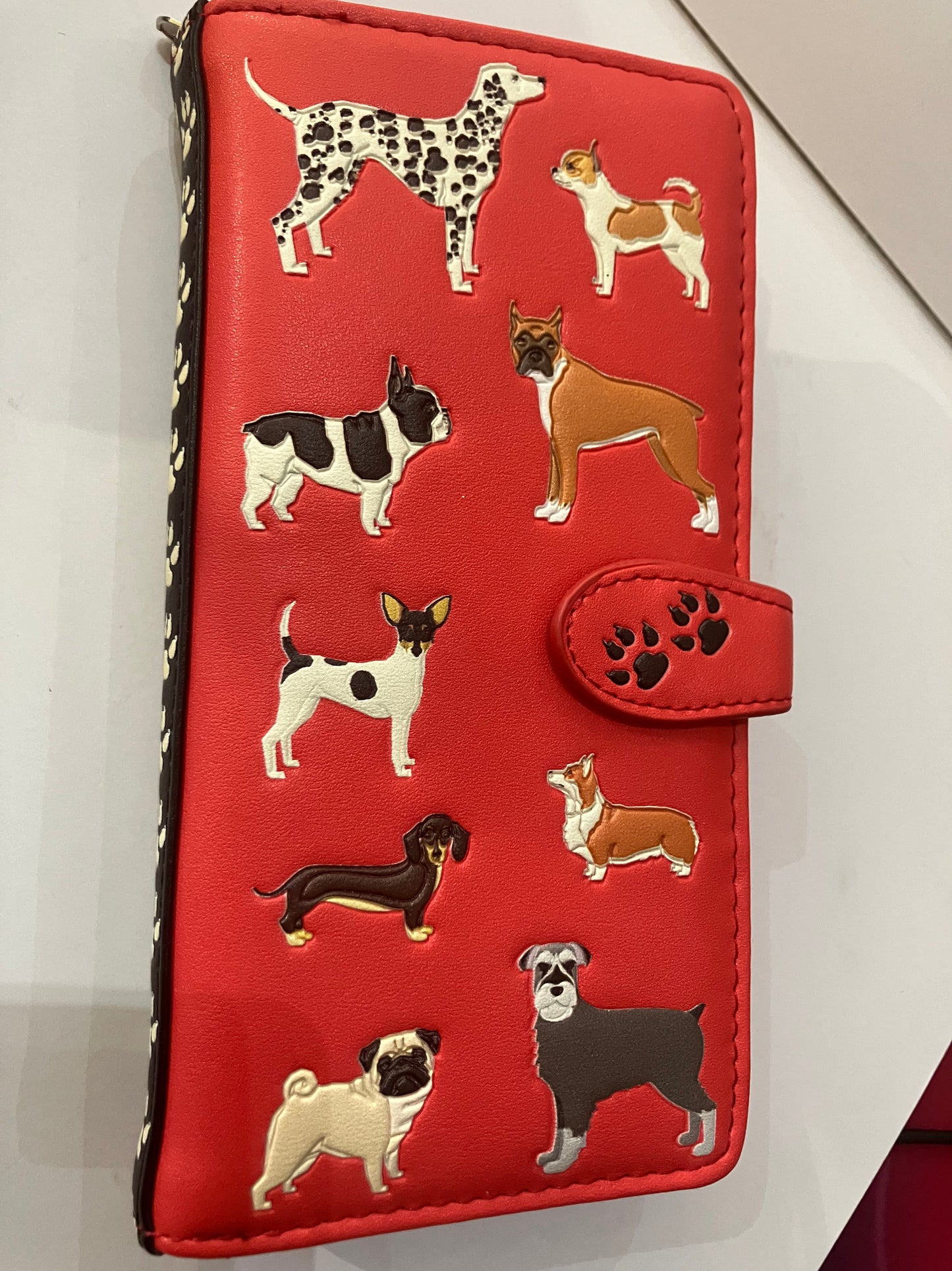 Red Ladies Large Wallet Dog Breeds