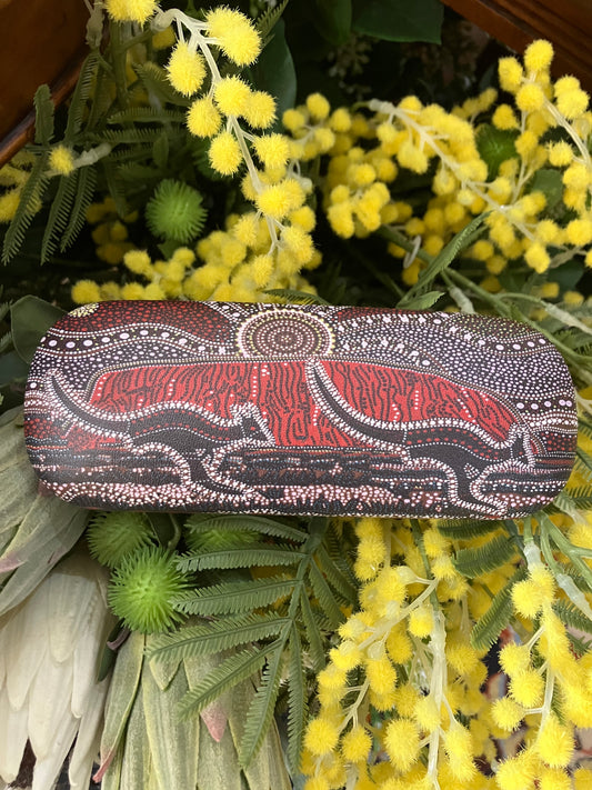 Indigenous Art Glass Case by the Artist Danny Eastwood