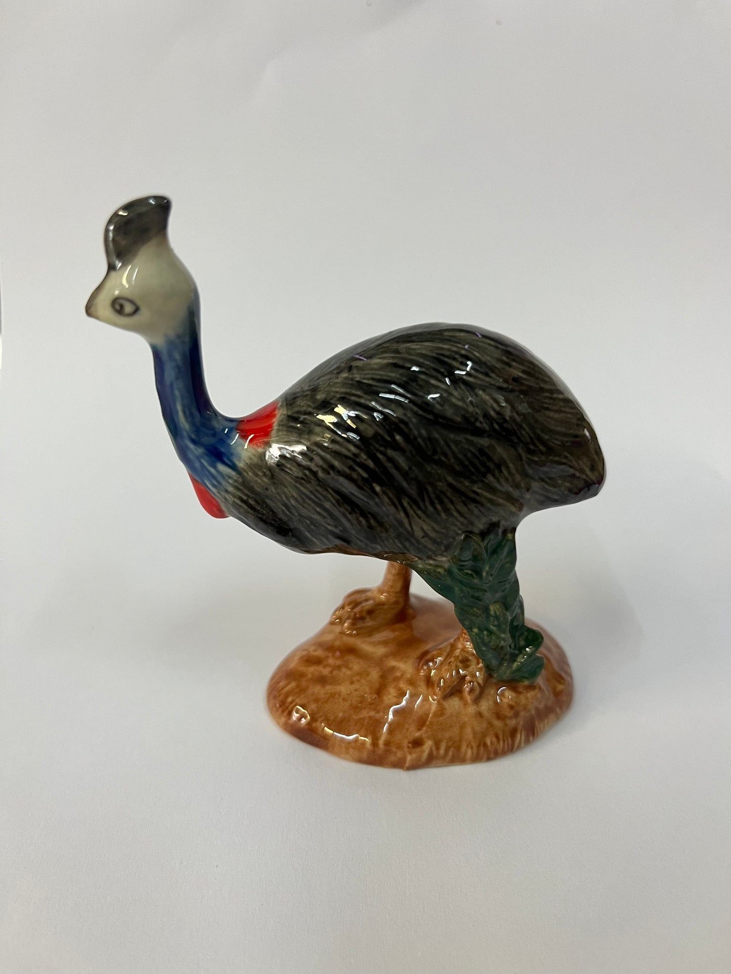 Miniature Porcelain Cassowary Figurine - Australian Native Bird