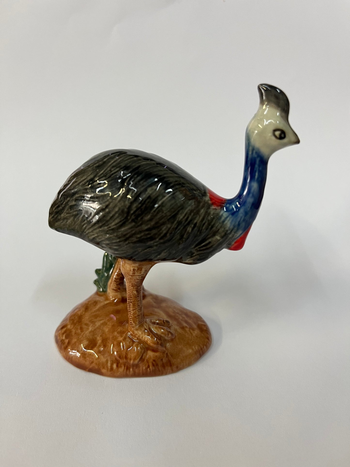 Miniature Porcelain Cassowary Figurine - Australian Native Bird
