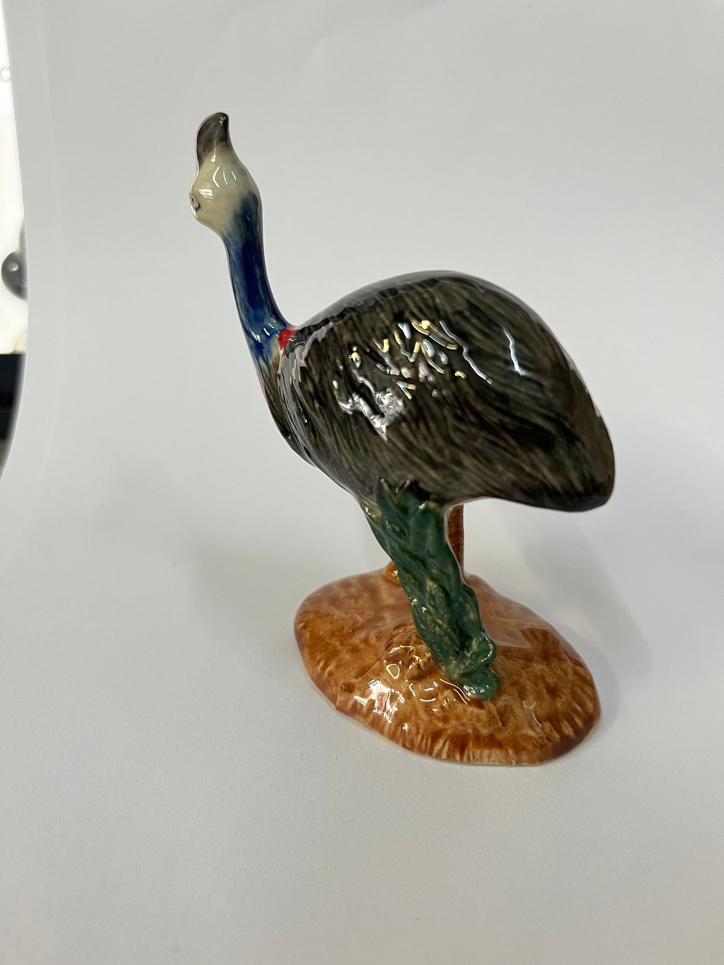 Miniature Porcelain Cassowary Figurine - Australian Native Bird