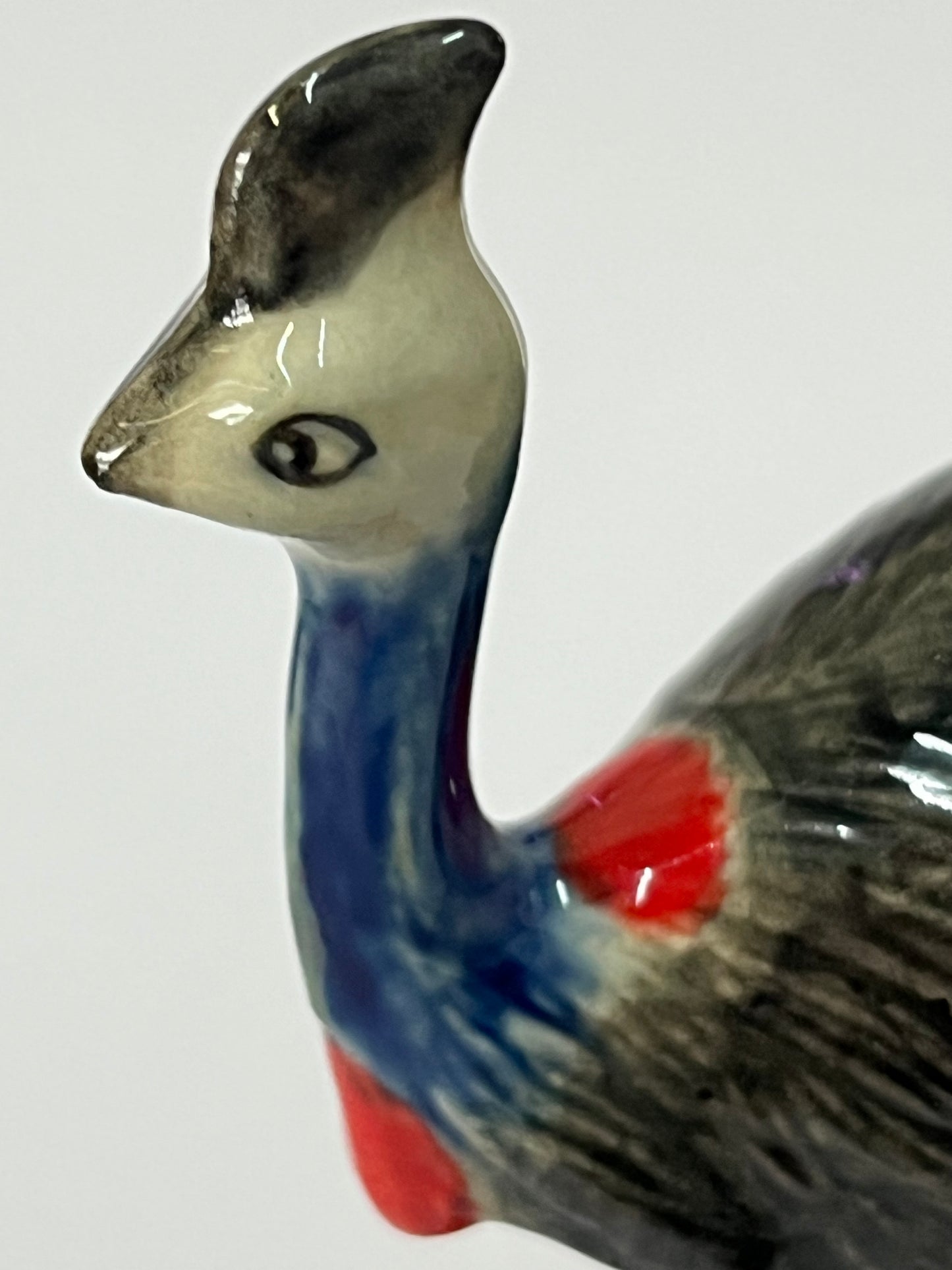 Miniature Porcelain Cassowary Figurine - Australian Native Bird