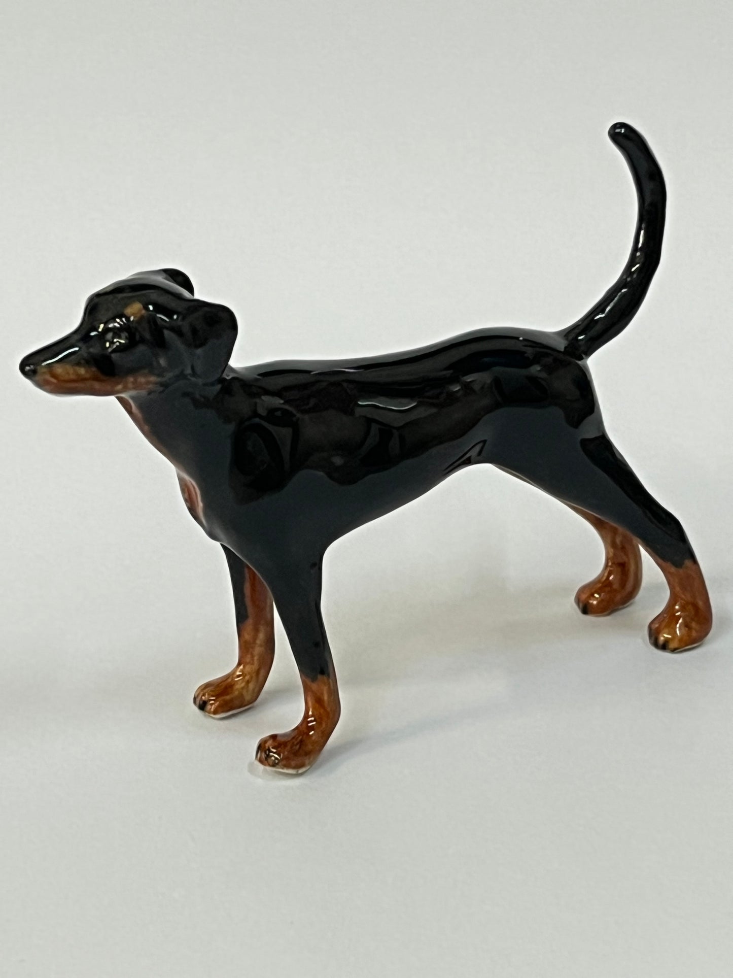 Miniature Porcelain Doberman Dog Figurine