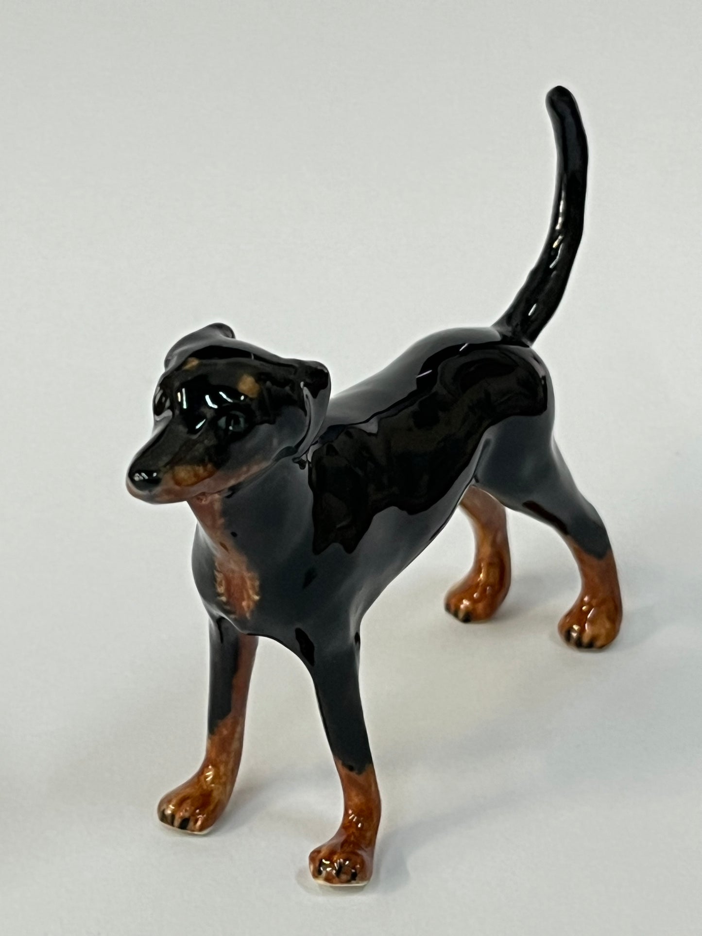 Miniature Porcelain Doberman Dog Figurine