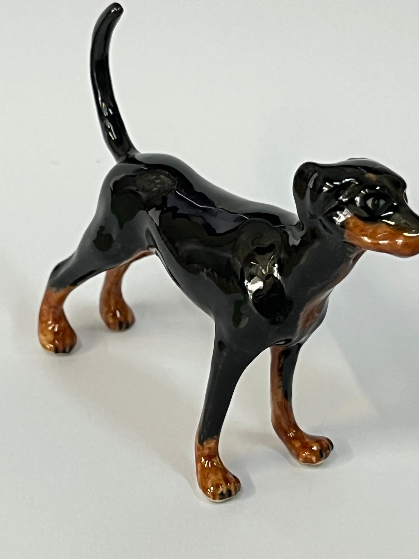 Miniature Porcelain Doberman Dog Figurine