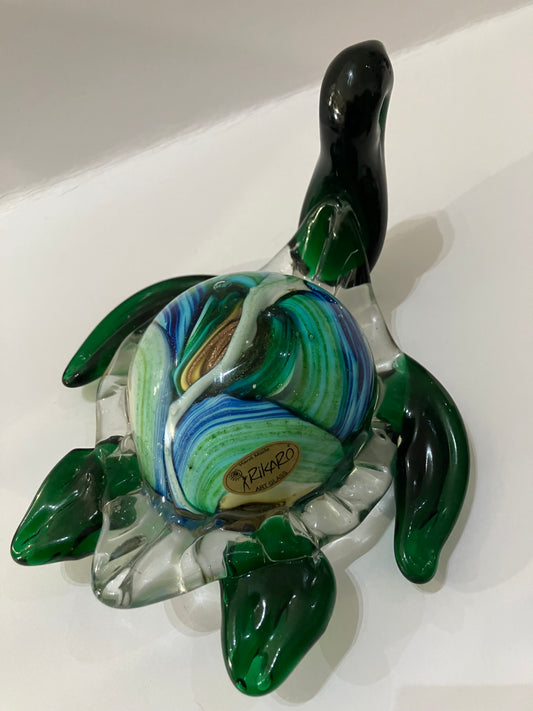 Glass Paperweight Hand Blown Glass Turtle