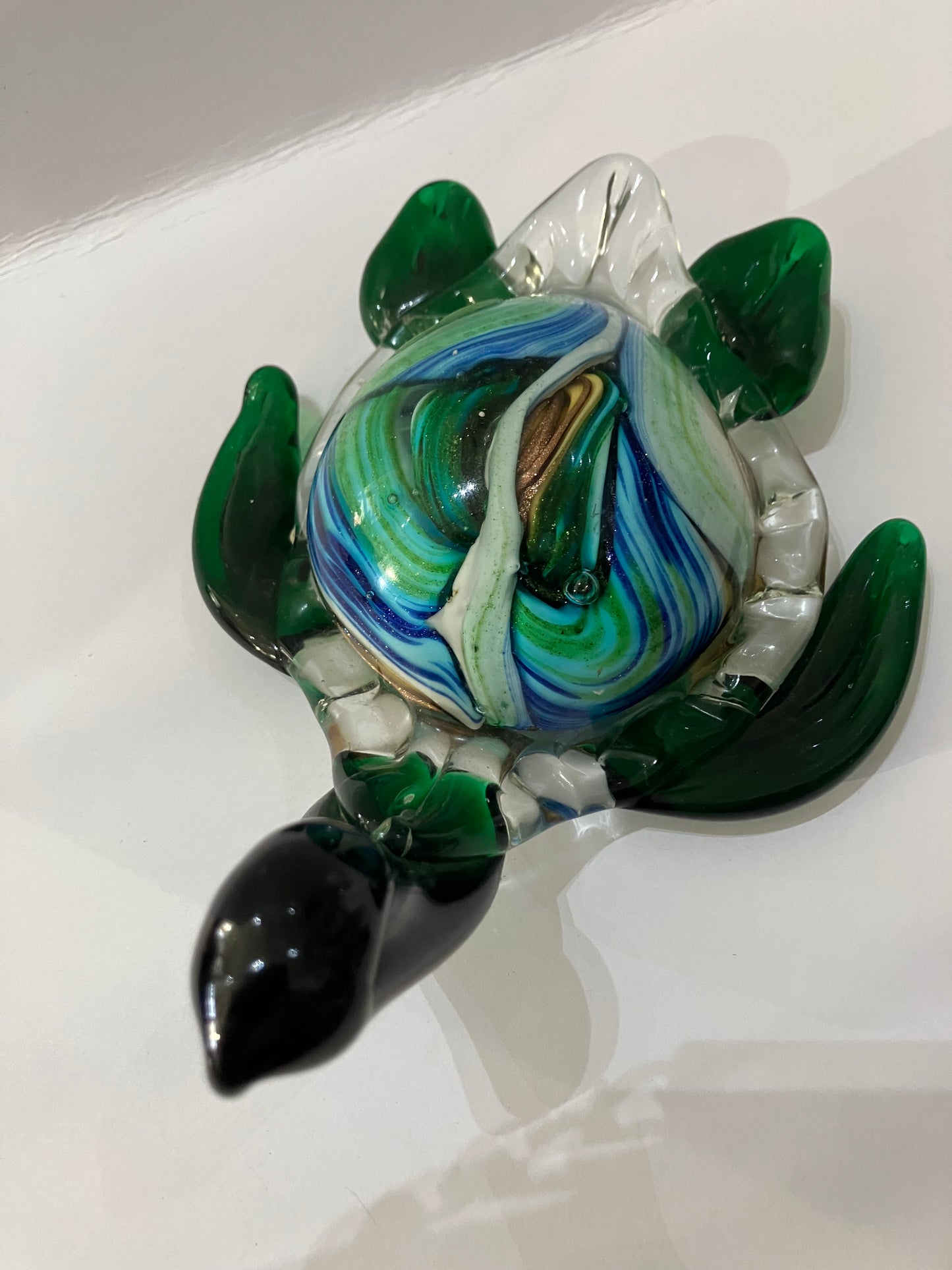 Glass Paperweight Hand Blown Glass Turtle