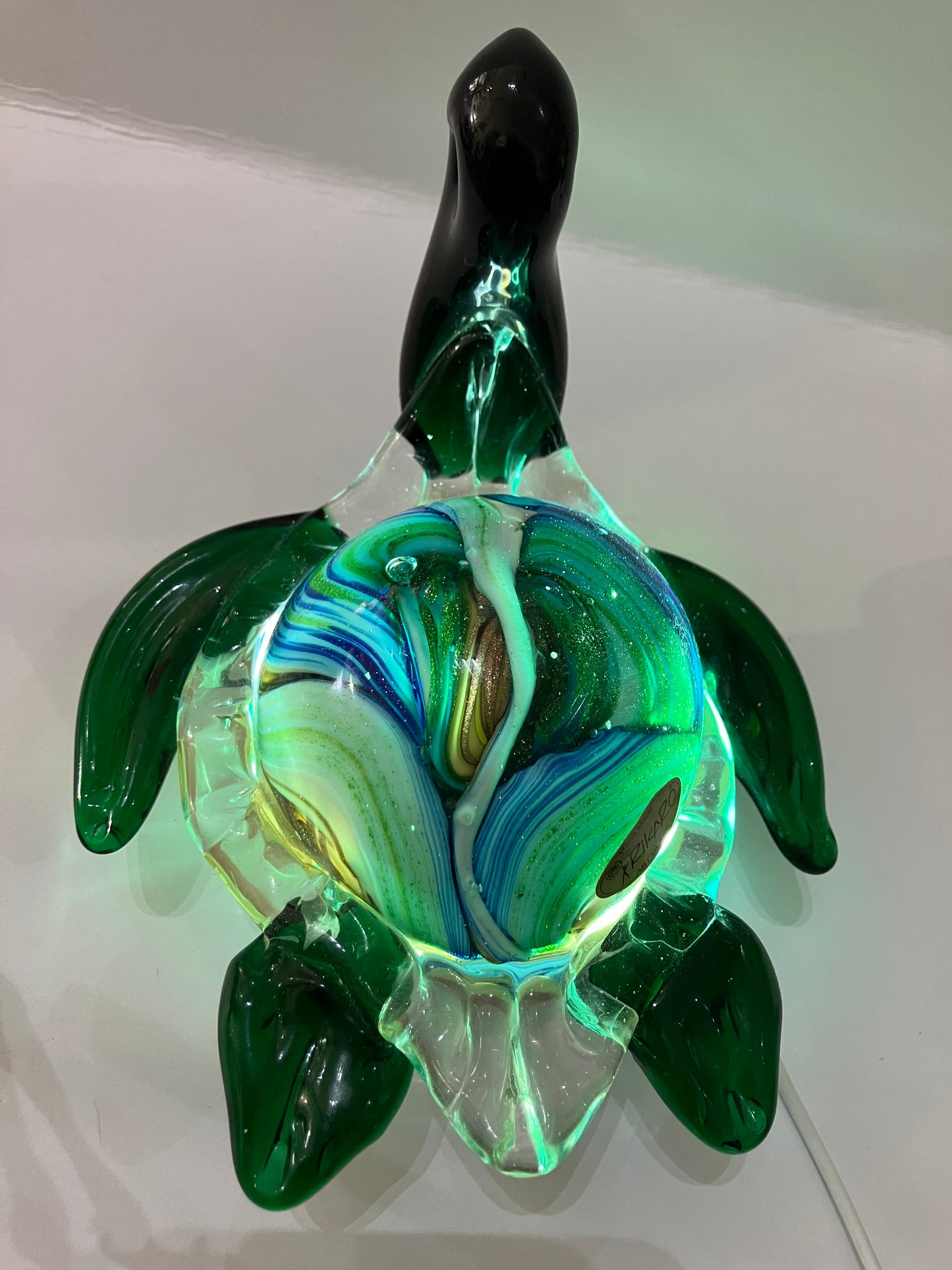 Glass Paperweight Hand Blown Glass Turtle