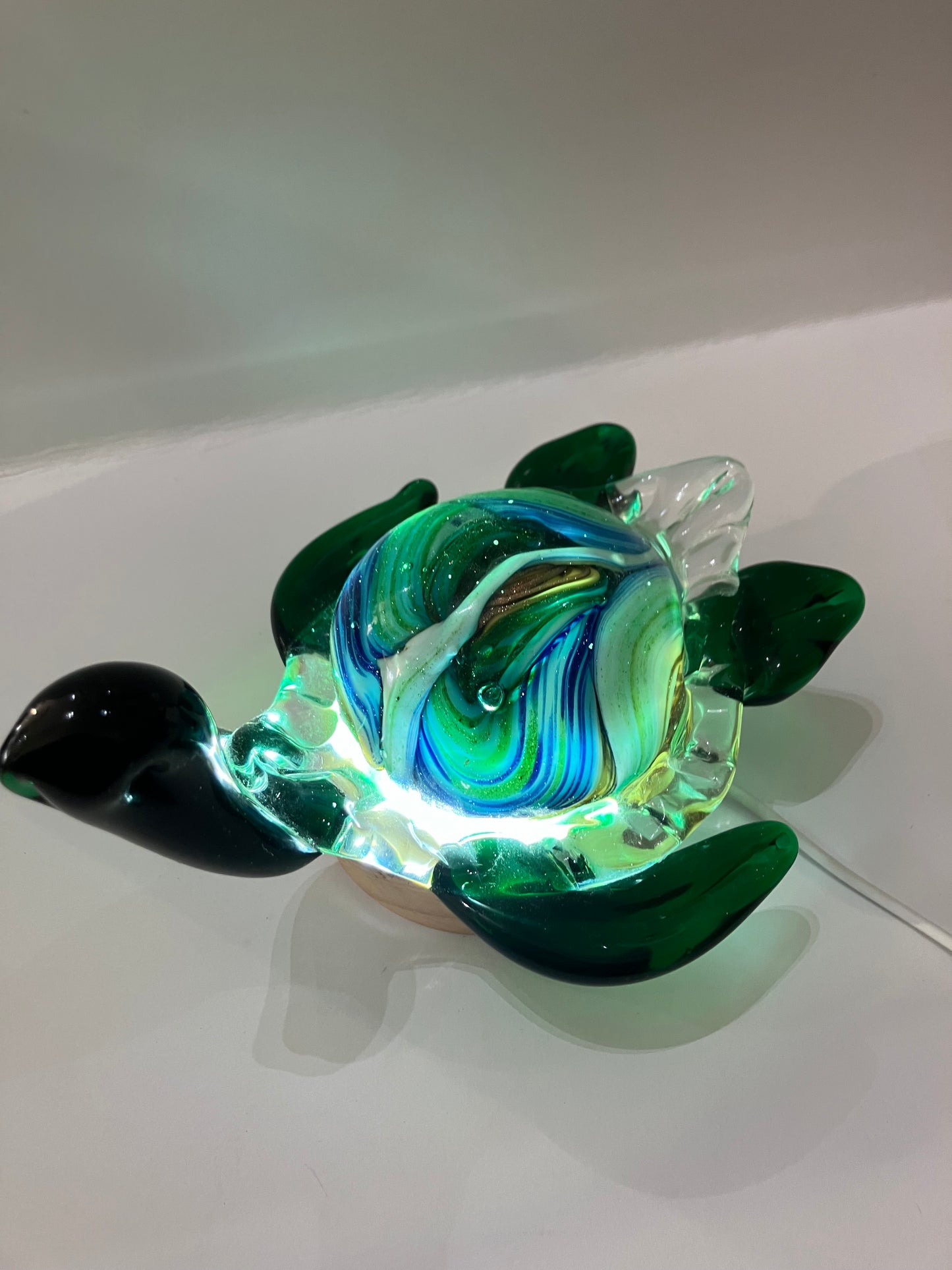 Glass Paperweight Hand Blown Glass Turtle