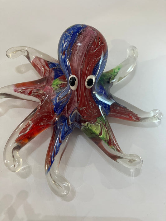 Glass Paperweight Multicolour Octopus