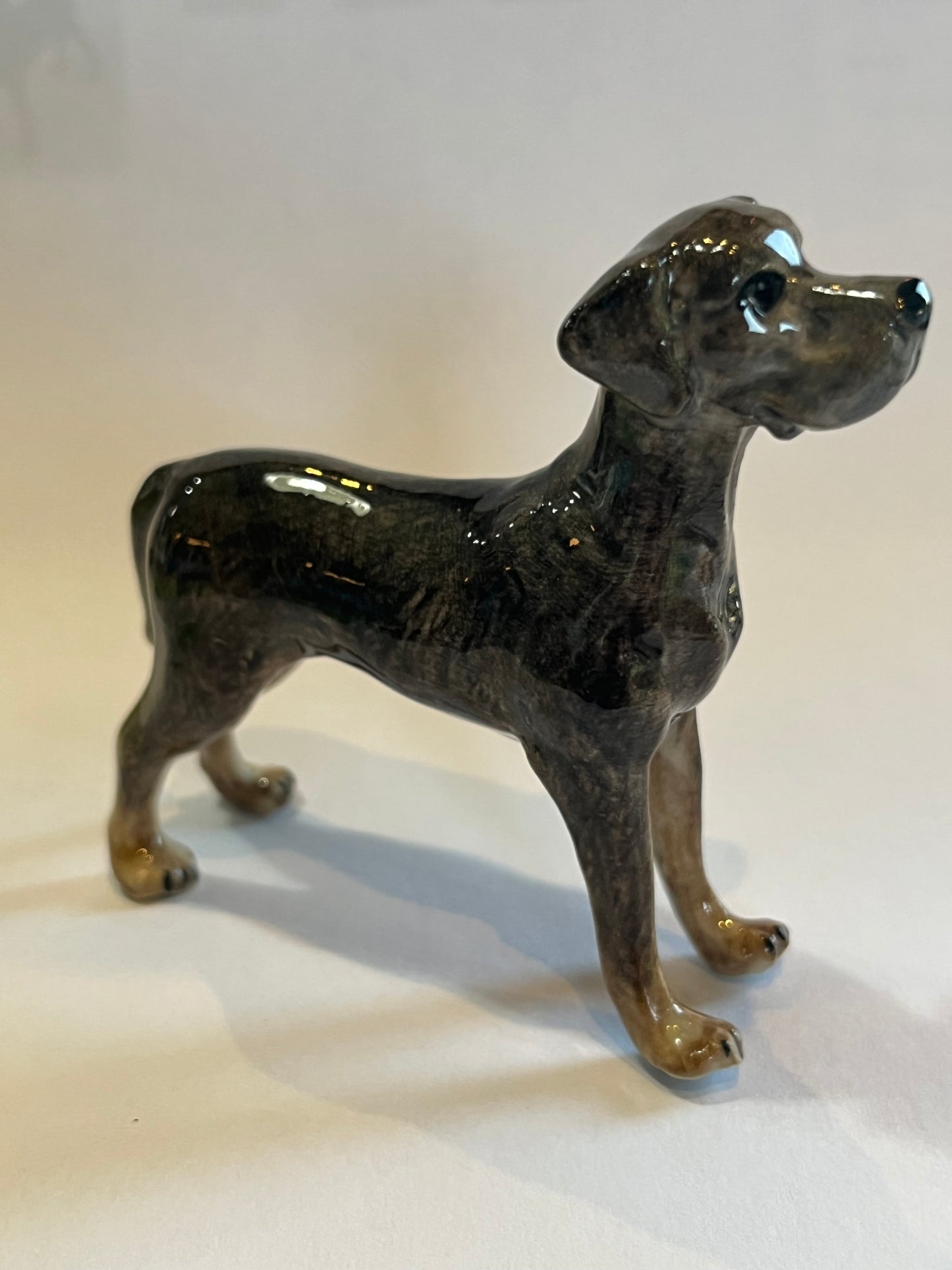 Miniature Porcelain Great Dane Dog Figurine Canis lupus familiaris