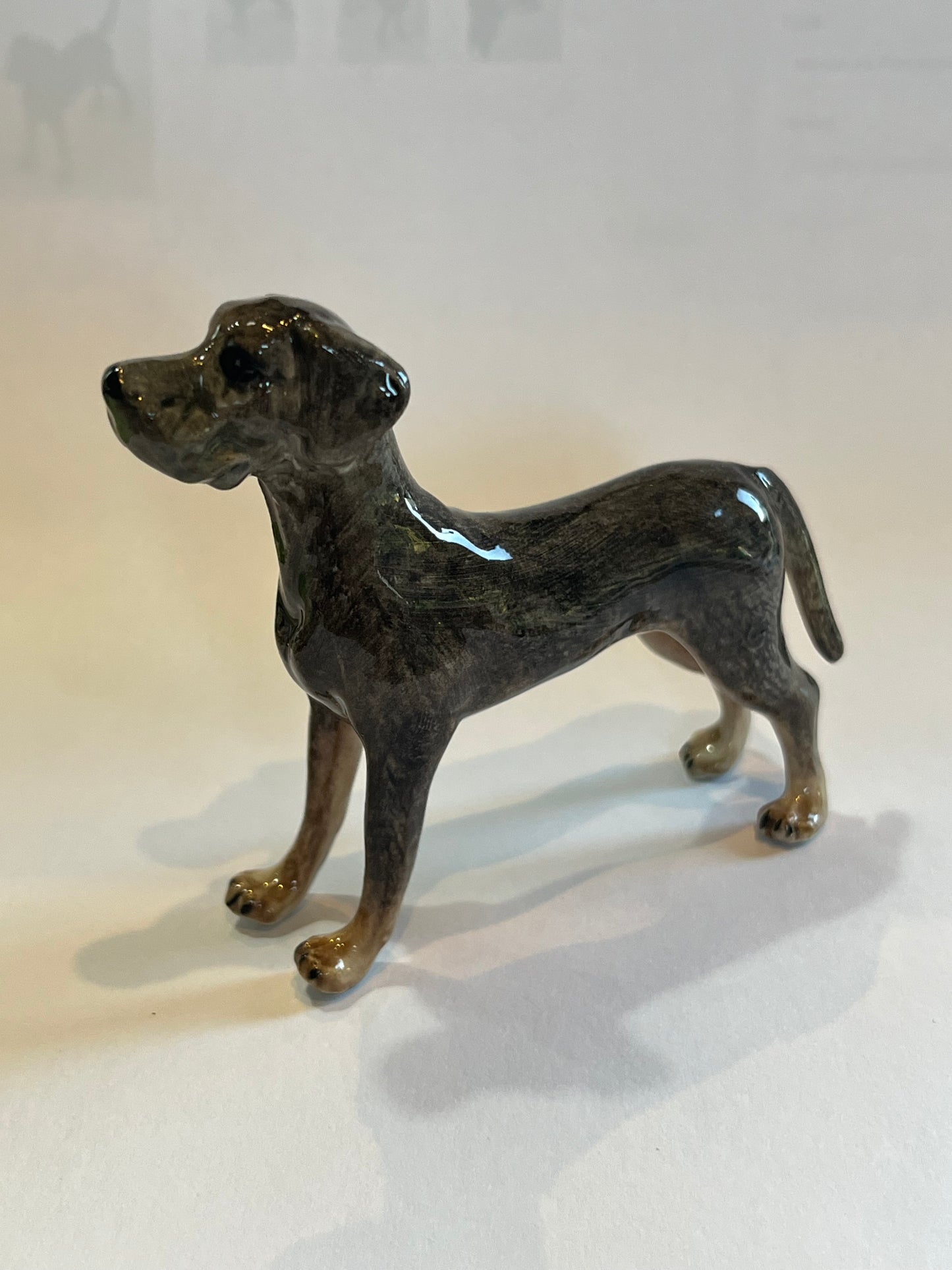Miniature Porcelain Great Dane Dog Figurine Canis lupus familiaris
