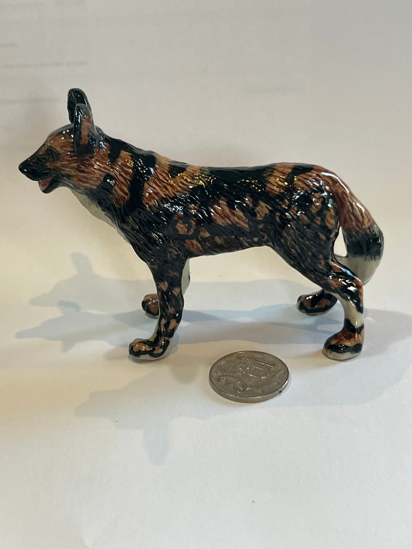 Miniature Porcelain African Wild Dog - painted dog Lycaon pictus