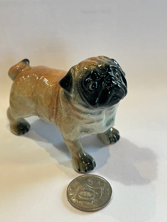 Porcelain Pug Dog Figurine