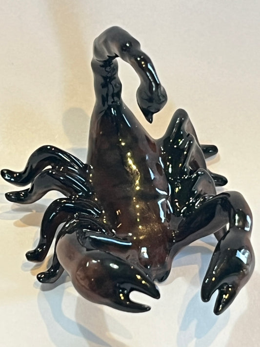 Miniature Porcelain Scorpion Arachnid  Black and Brown Colour
