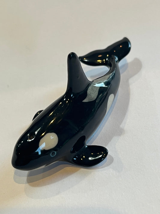 Miniature Porcelain Orca Killer Whale Figurine