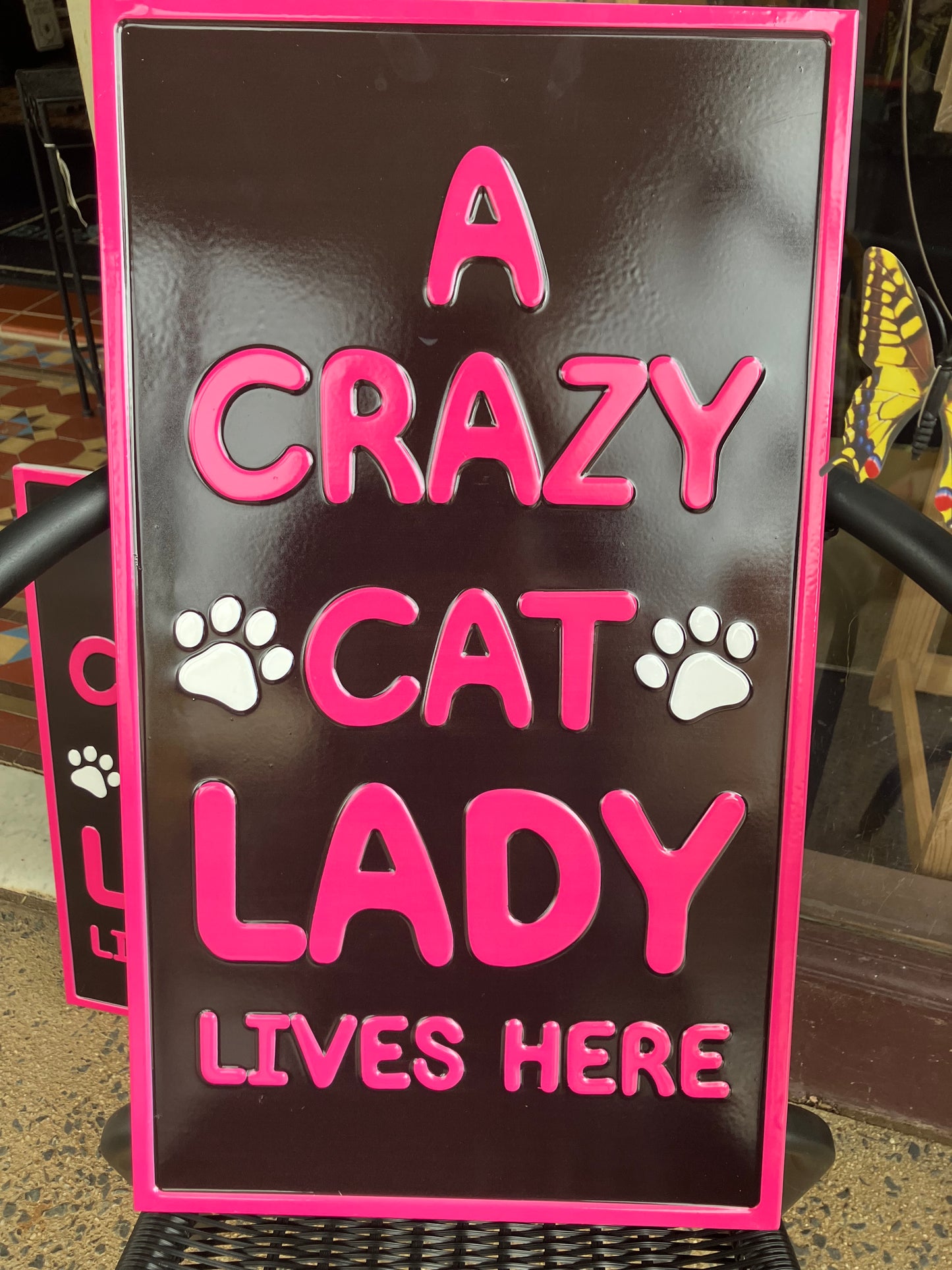 Crazy Cat Lady Metal Sign Large