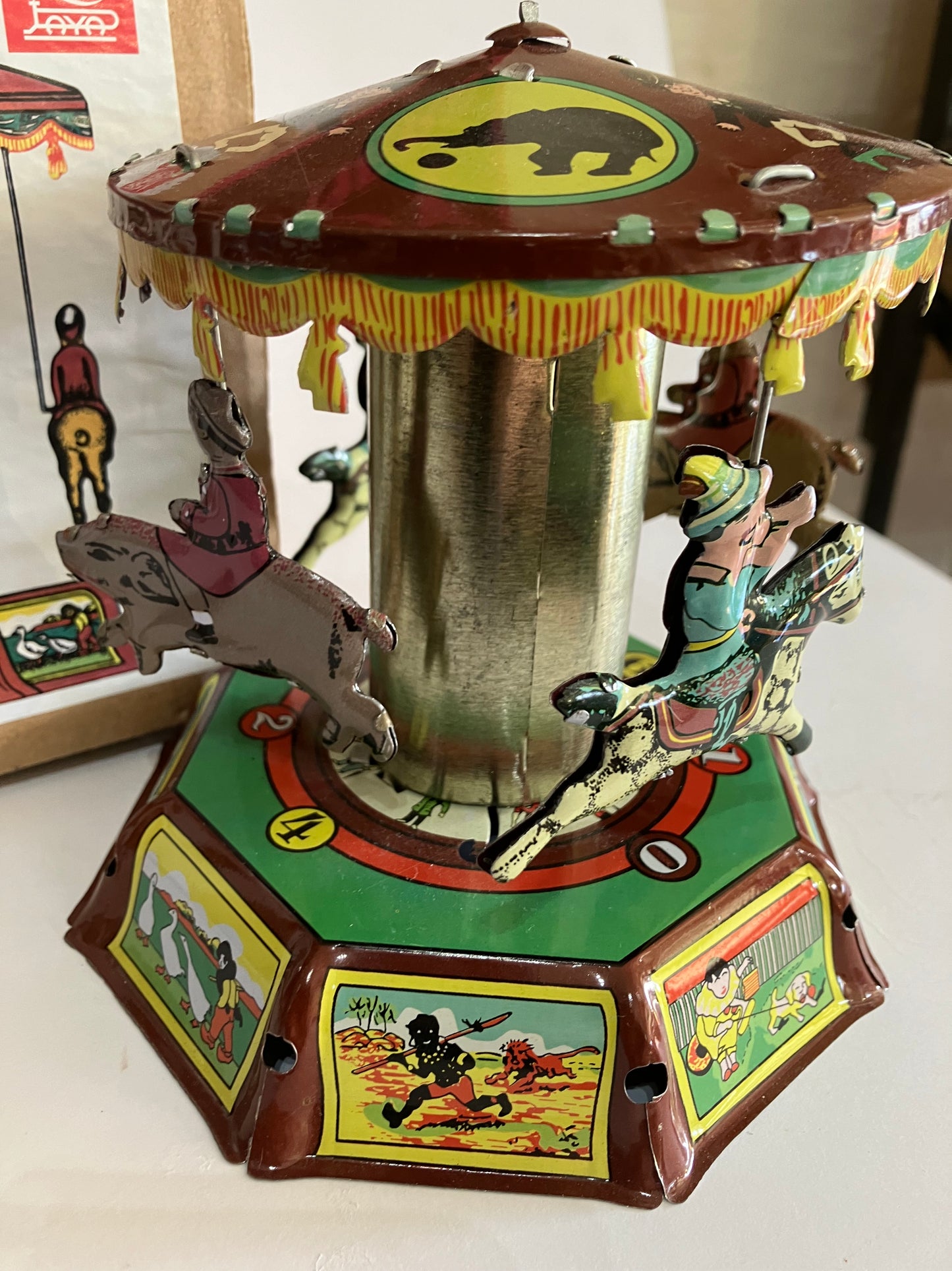 Wind Up Tin Toy Carousel