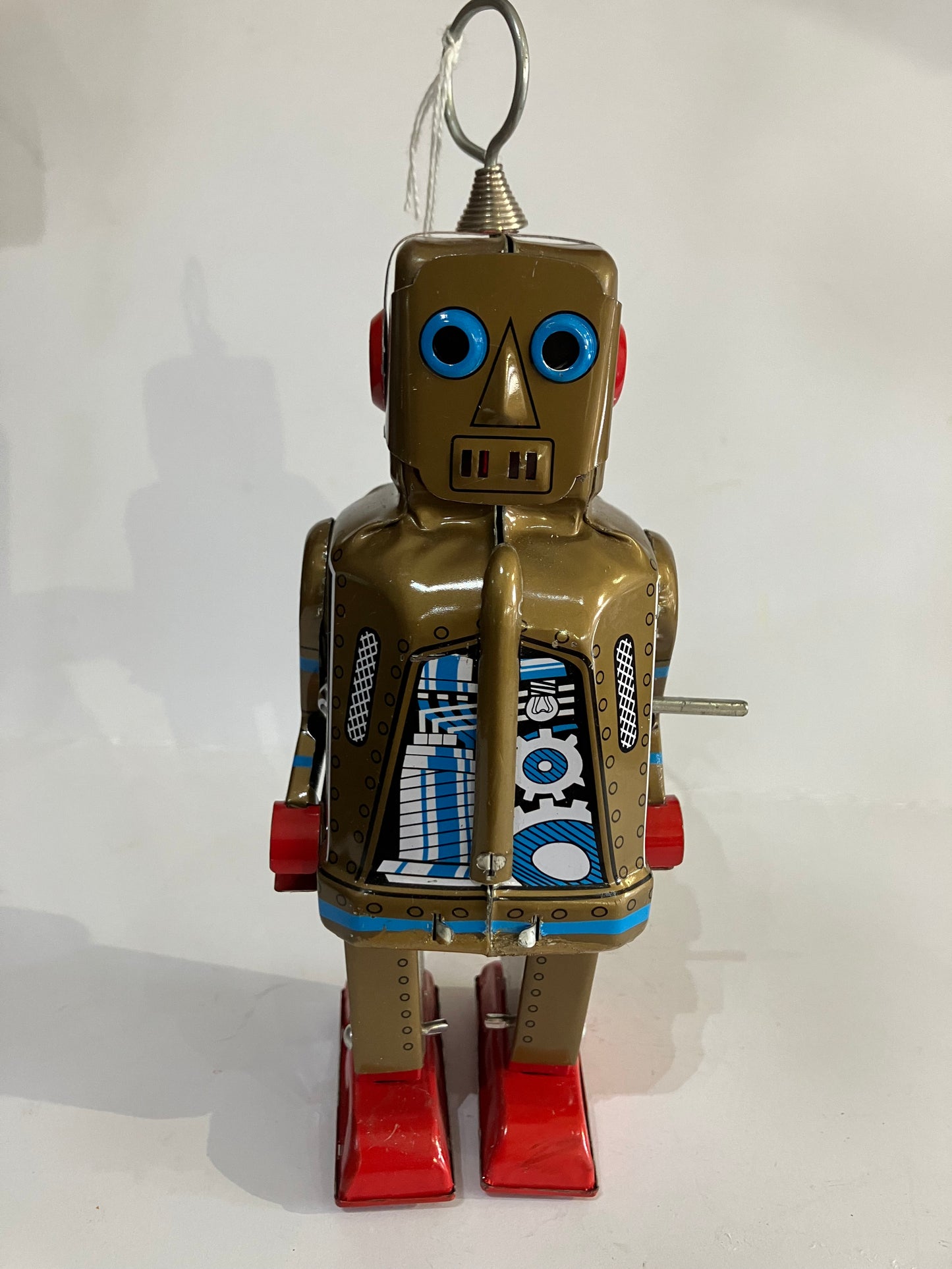 Wind Up Tin Toy Robot Gold