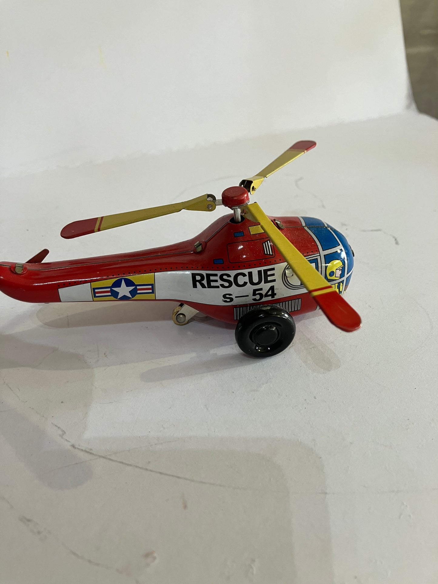 Wind Up Tin Toy Rescue Helicopter Small