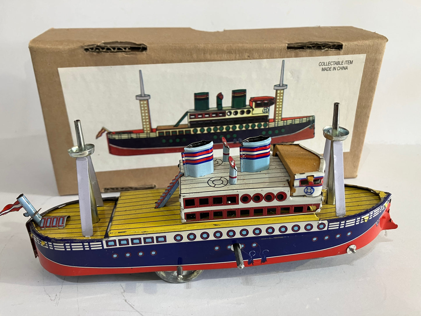 Wind Up Tin Toy Steam Boat