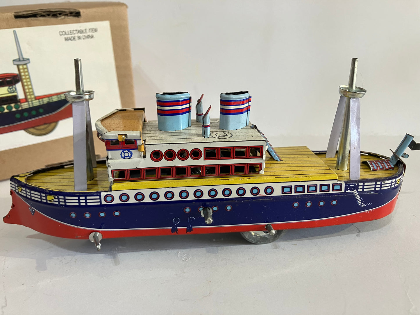 Wind Up Tin Toy Steam Boat