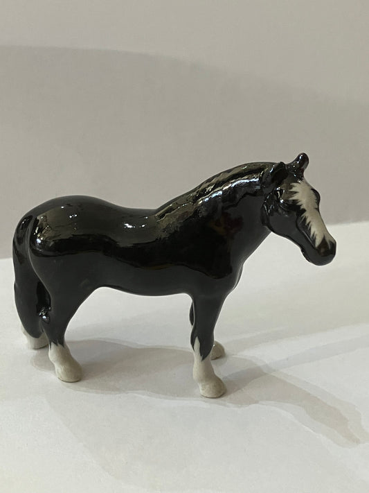 Black Horse Porcelain Miniature Figurine(1 Pcs)