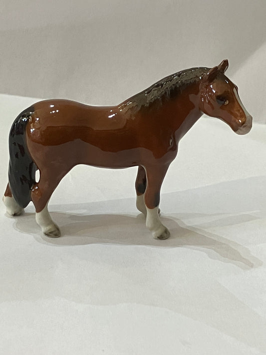 Dark Brown Horse With Black Tail Porcelain Miniature Figurine(1 Pcs)