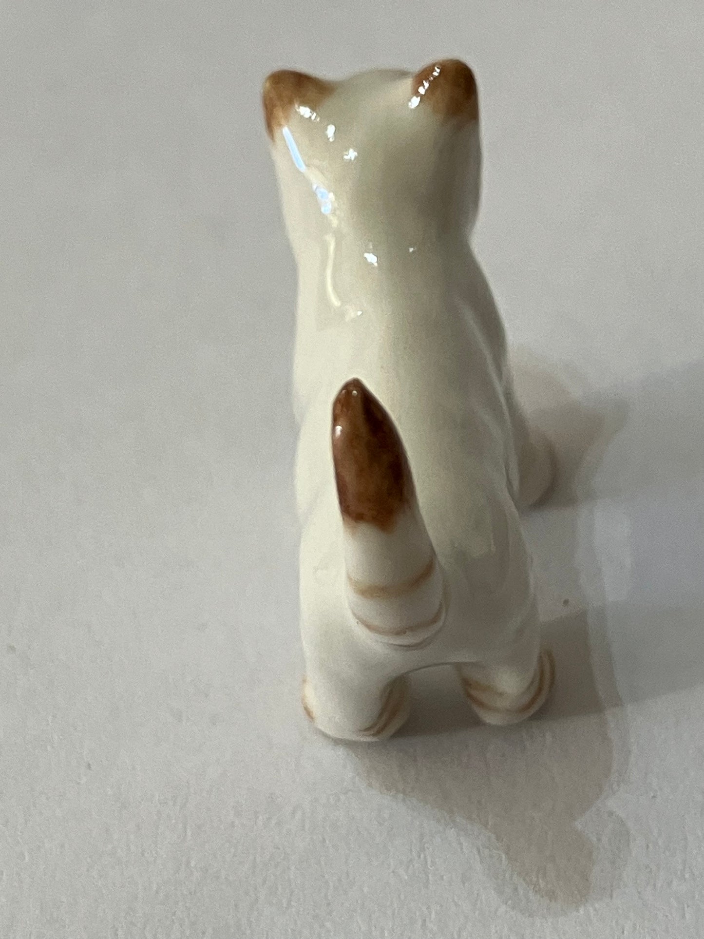 Miniature Porcelain Cats Kittens Hand Painted White and Ginger Kitten Mini