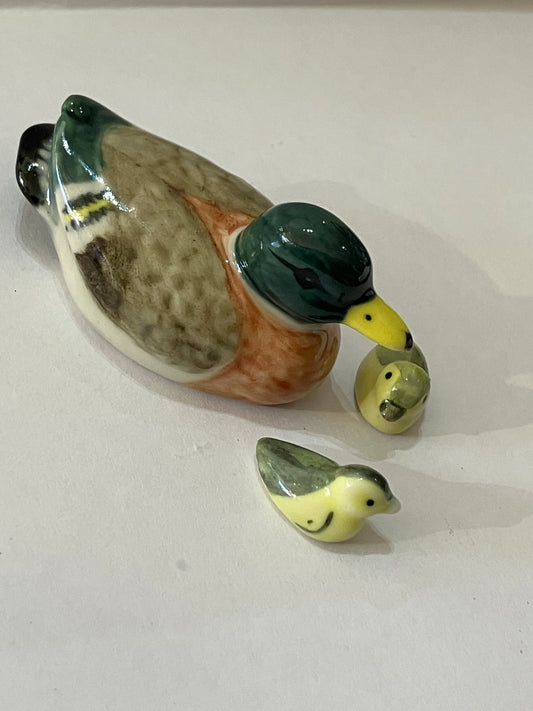 Miniature Porcelain Duck and Duckling Family Figurines  (3Pcs) (Copy)