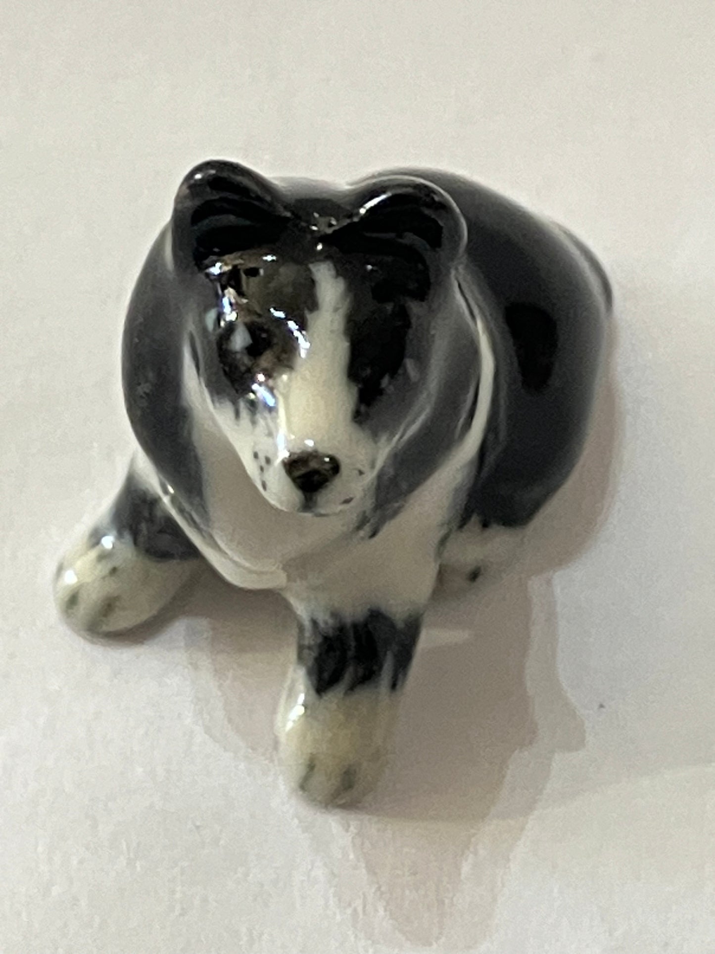 Miniature Porcelain Dog Figurine Border Collie Mini Dog Breed