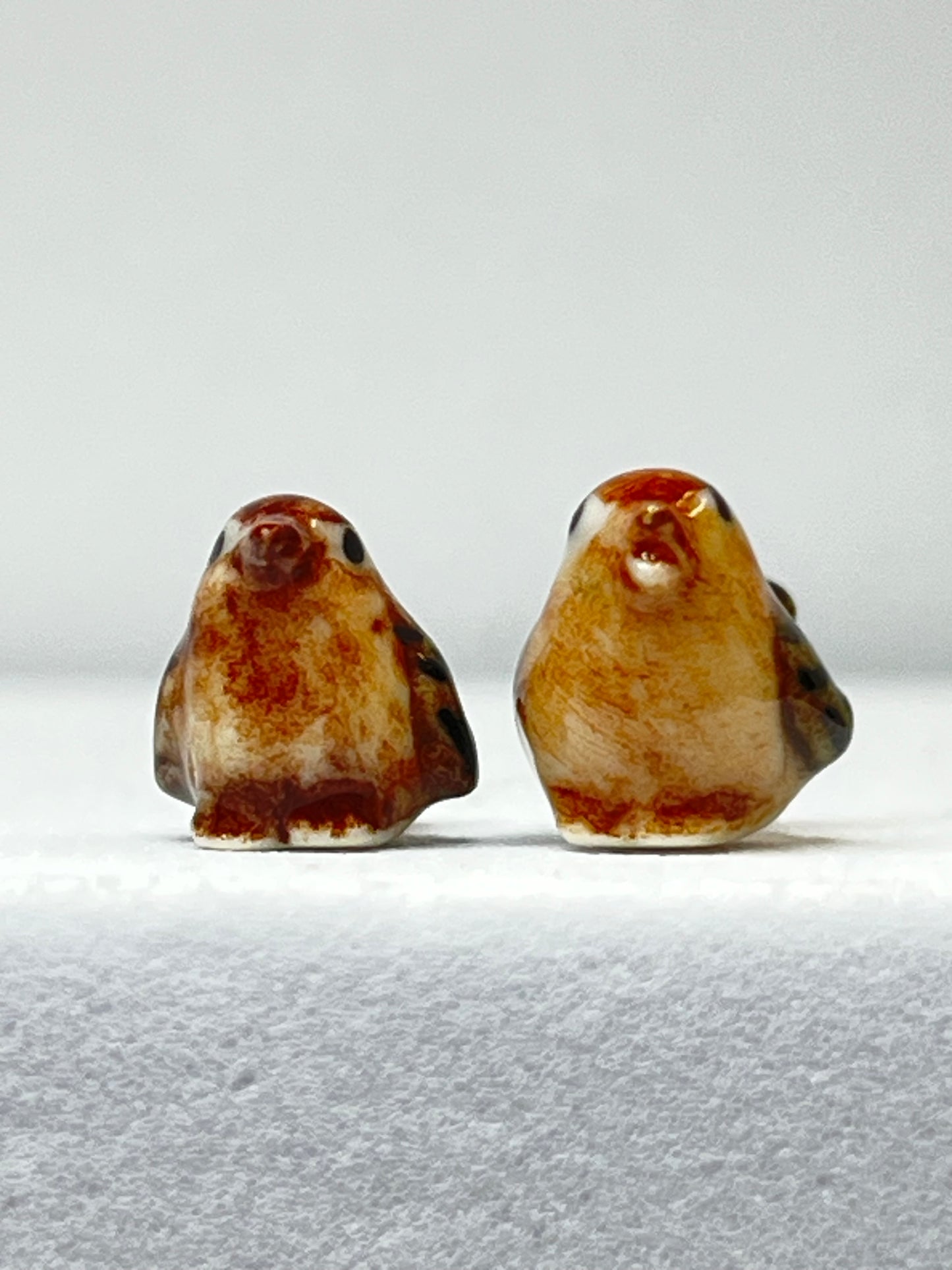 Miniature Porcelain Brown Birds Set of 2 (Mini)