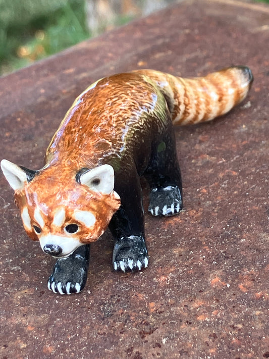 Miniature Porcelain Red Panda Figurine