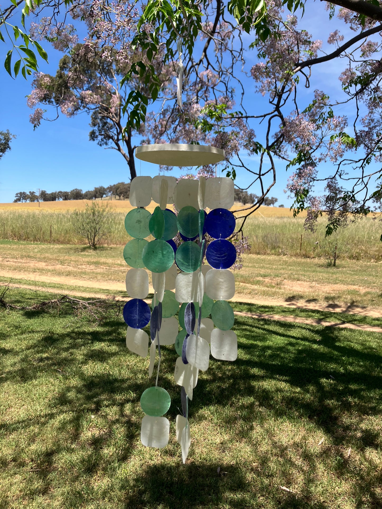 Shell Wind Chime Blue And White