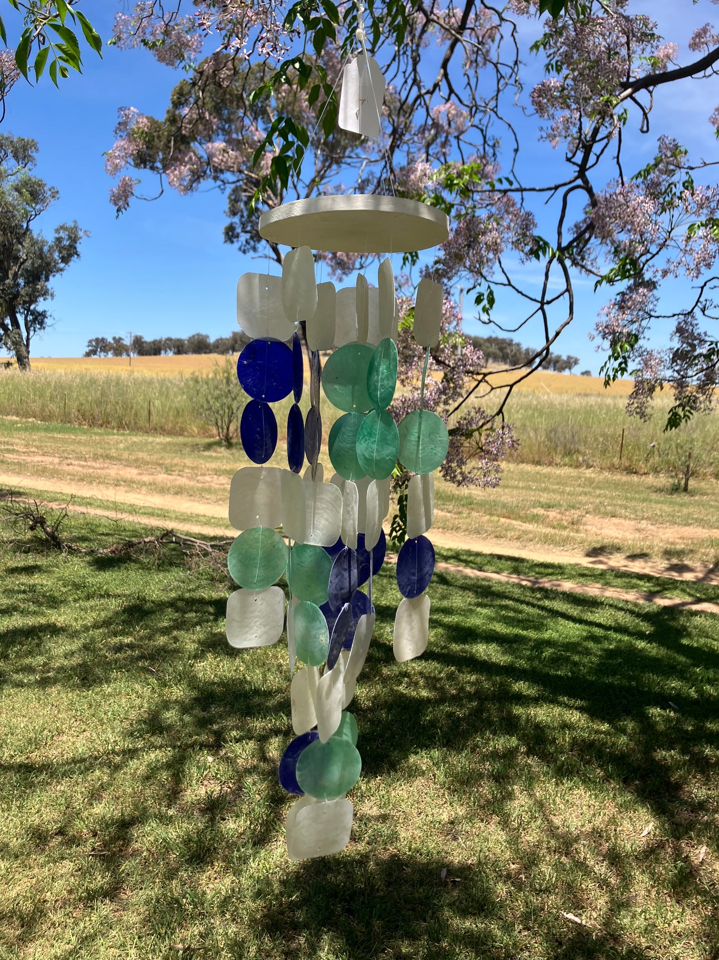 Shell Wind Chime Blue And White