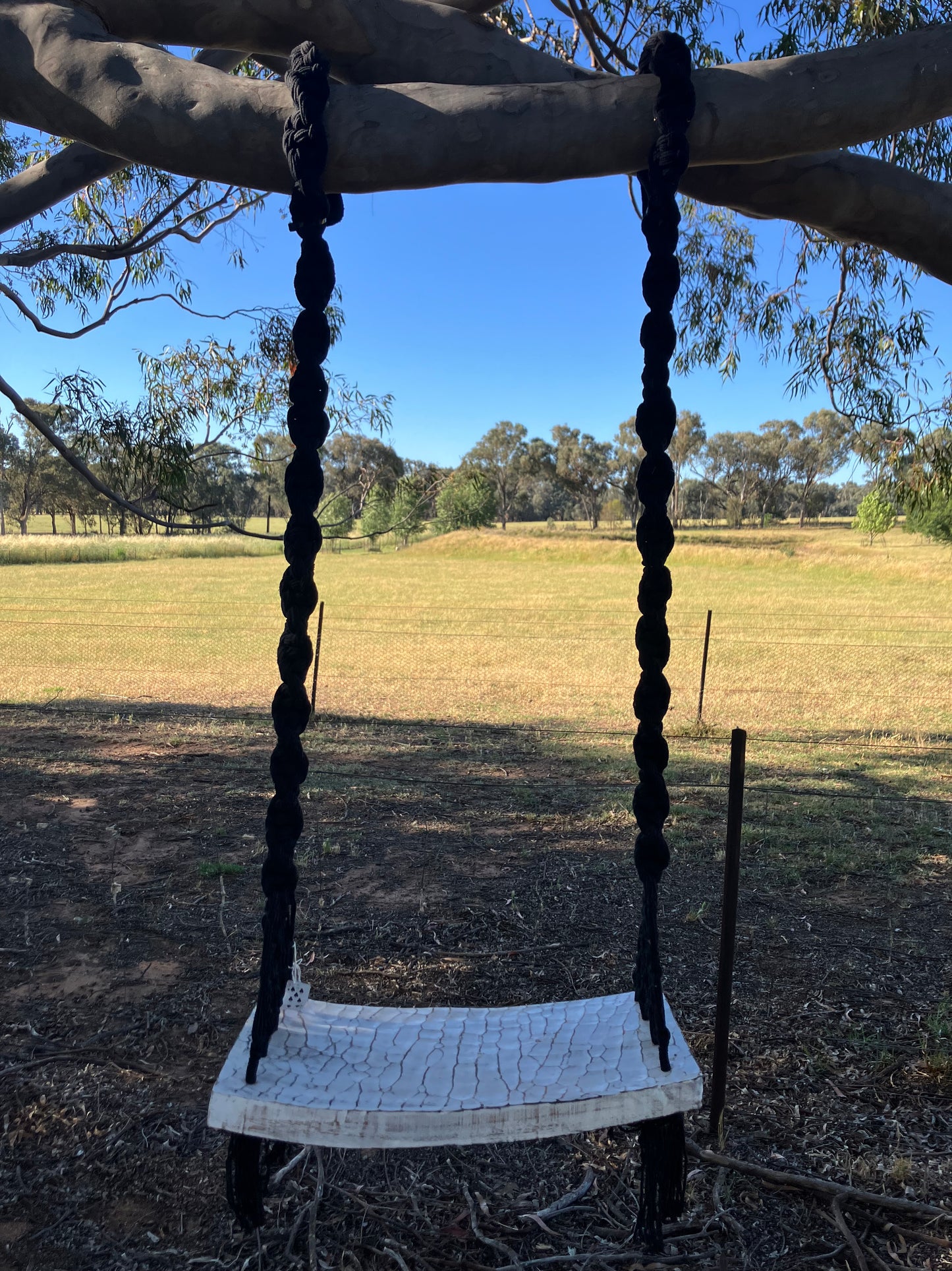 Black Macrame Heavy Duty Swing Seat