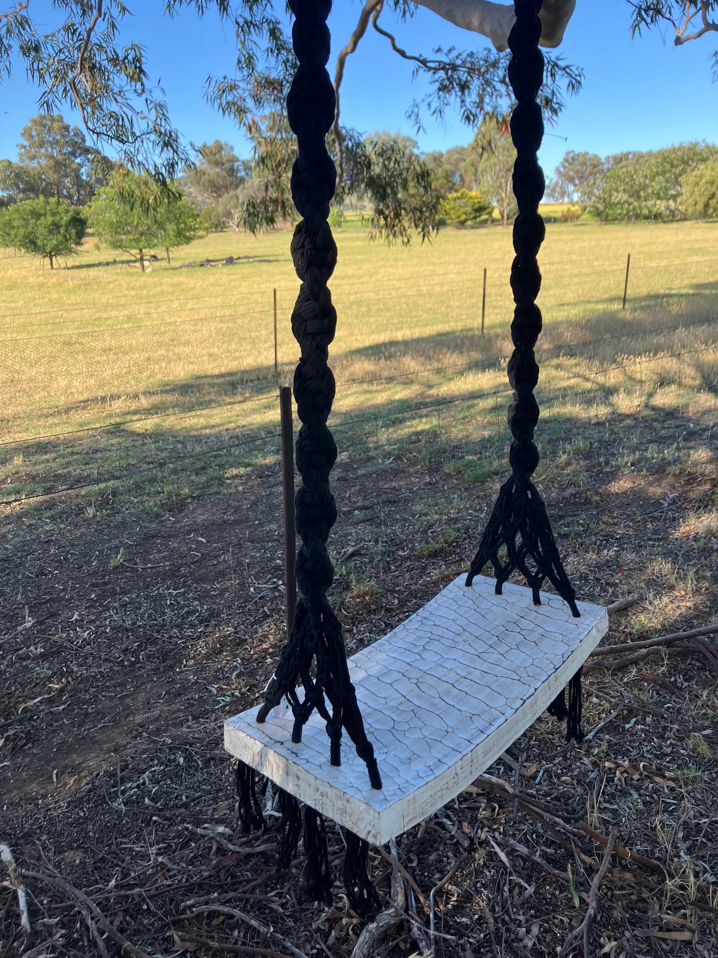 Black Macrame Heavy Duty Swing Seat