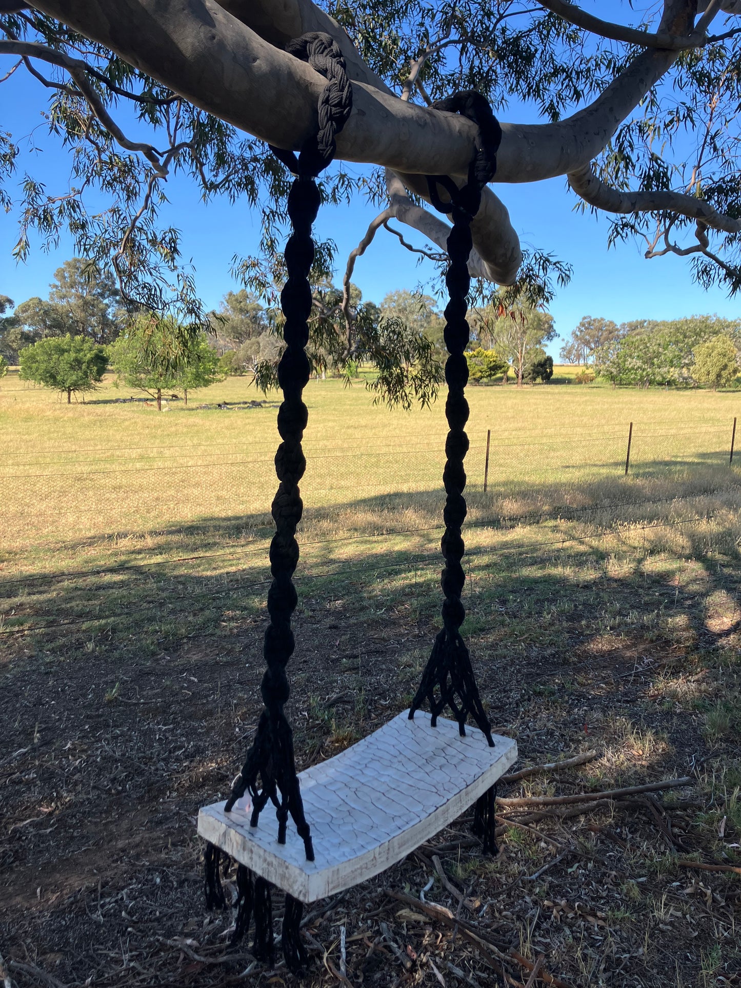 Black Macrame Heavy Duty Swing Seat