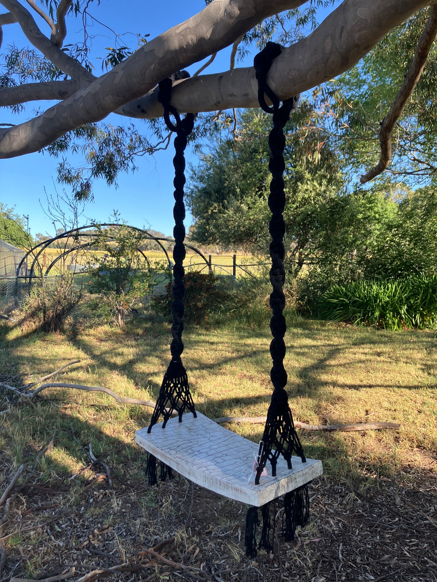 Black Macrame Heavy Duty Swing Seat