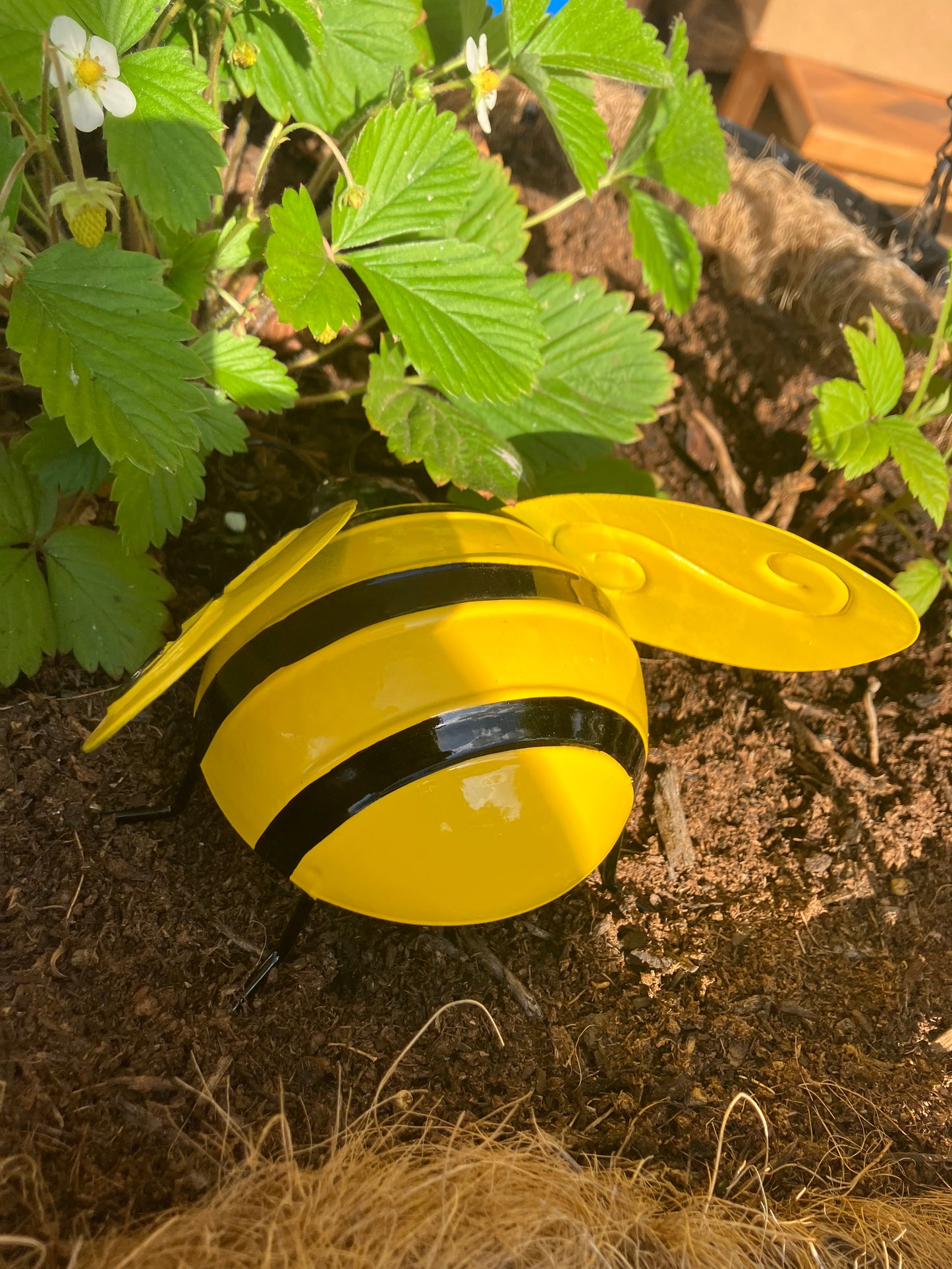 Yellow and Black Metal Bee Wall Art