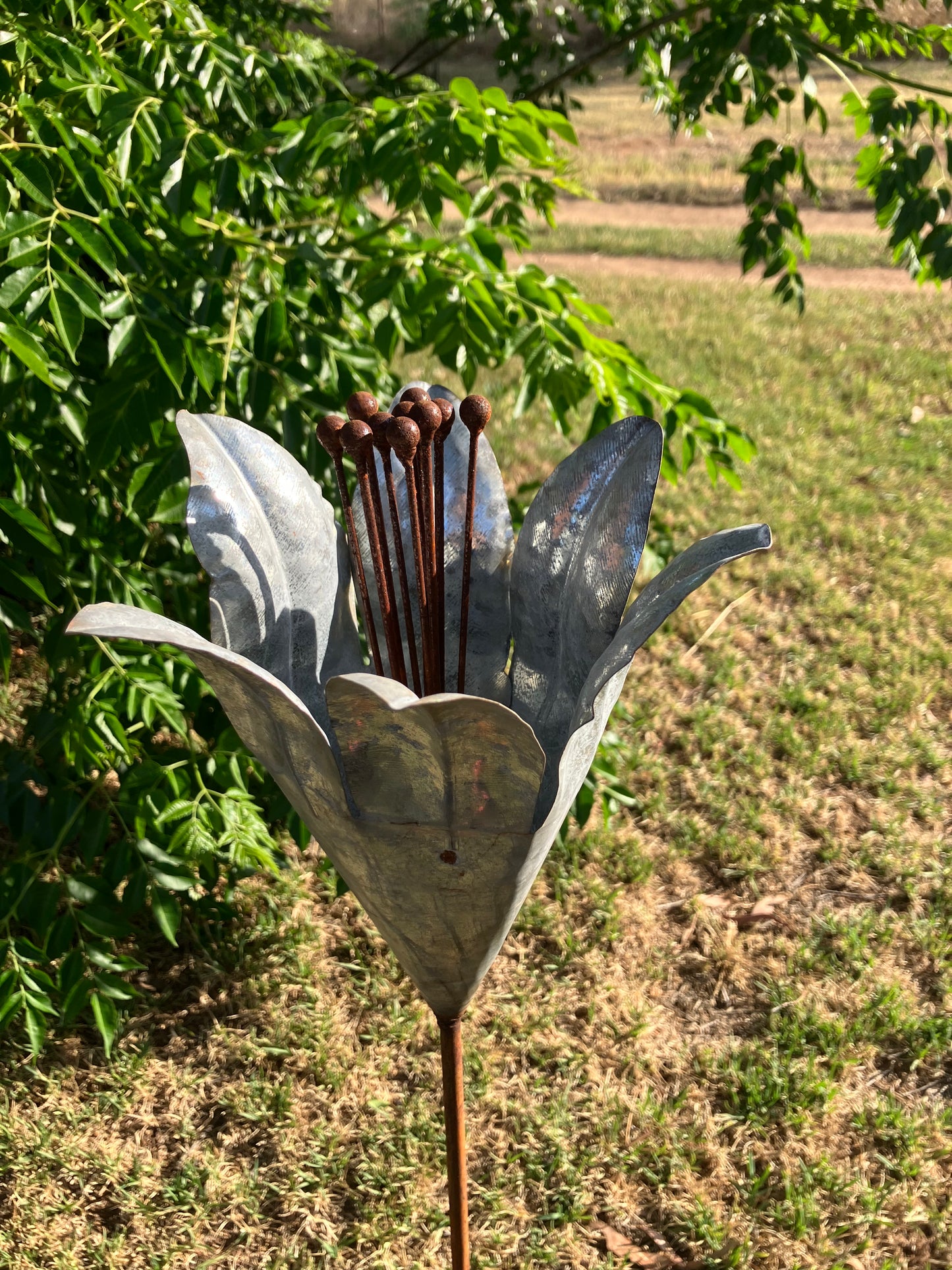 Stake Metal Flower Lily