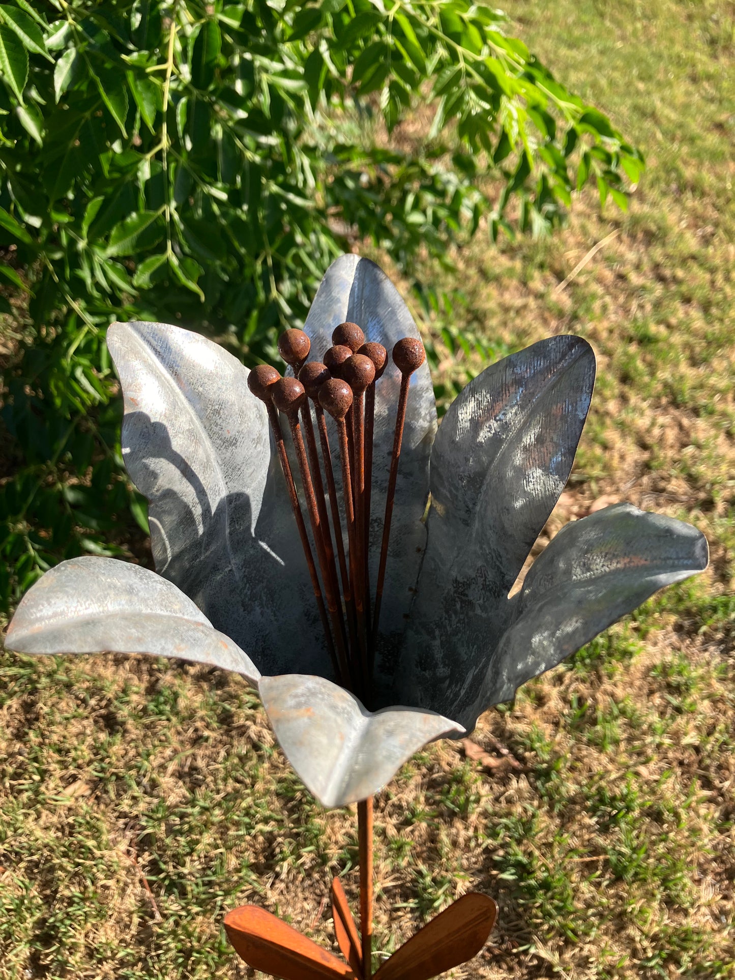 Stake Metal Flower Lily