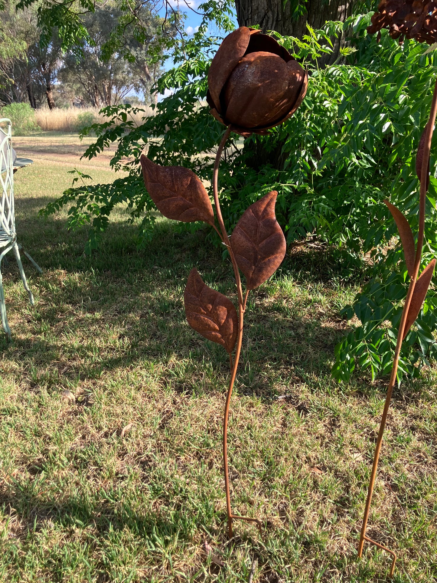 Rusty Metal Flower Stake