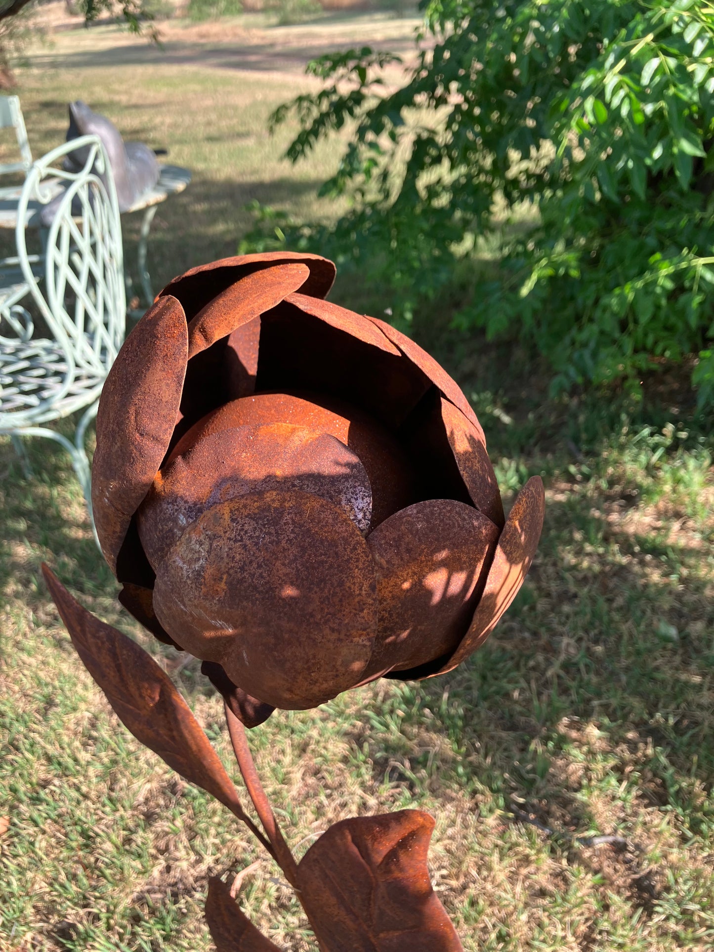 Rusty Metal Flower Stake