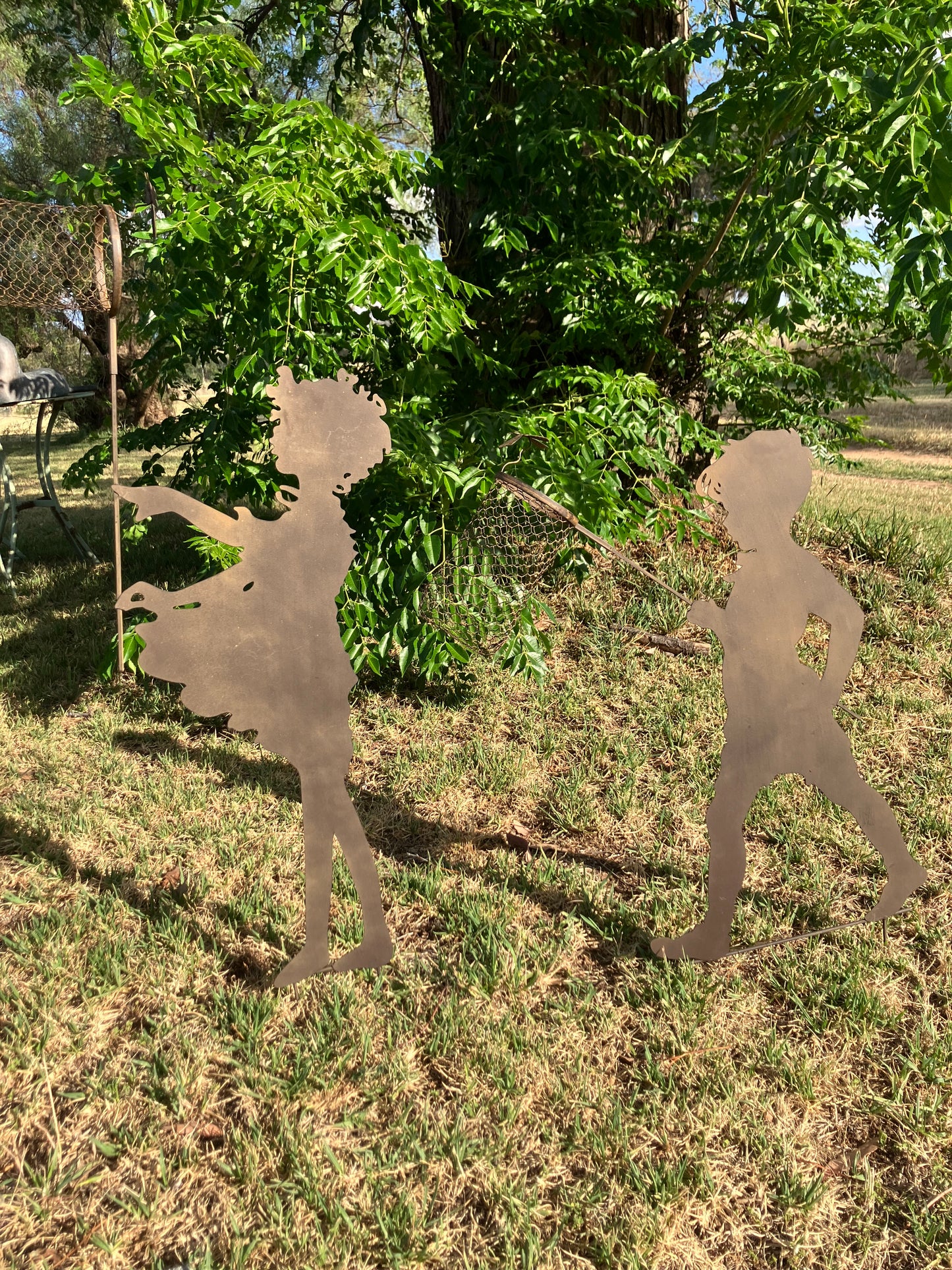 Garden Art Boy/Girl with Nets