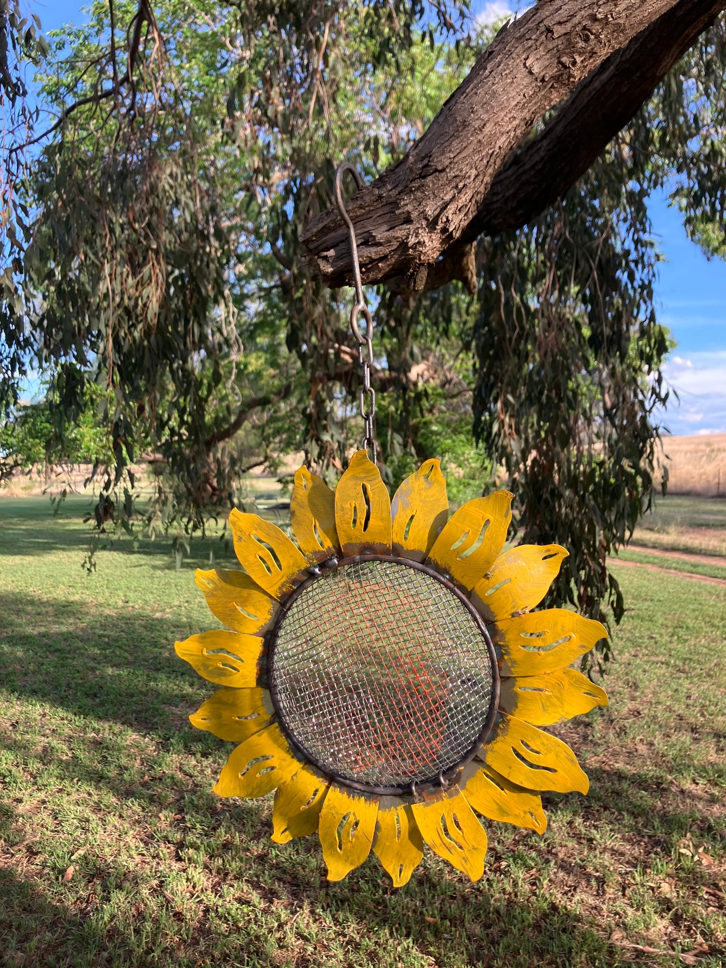 Hanging Yellow Sunflower Bird Feeder