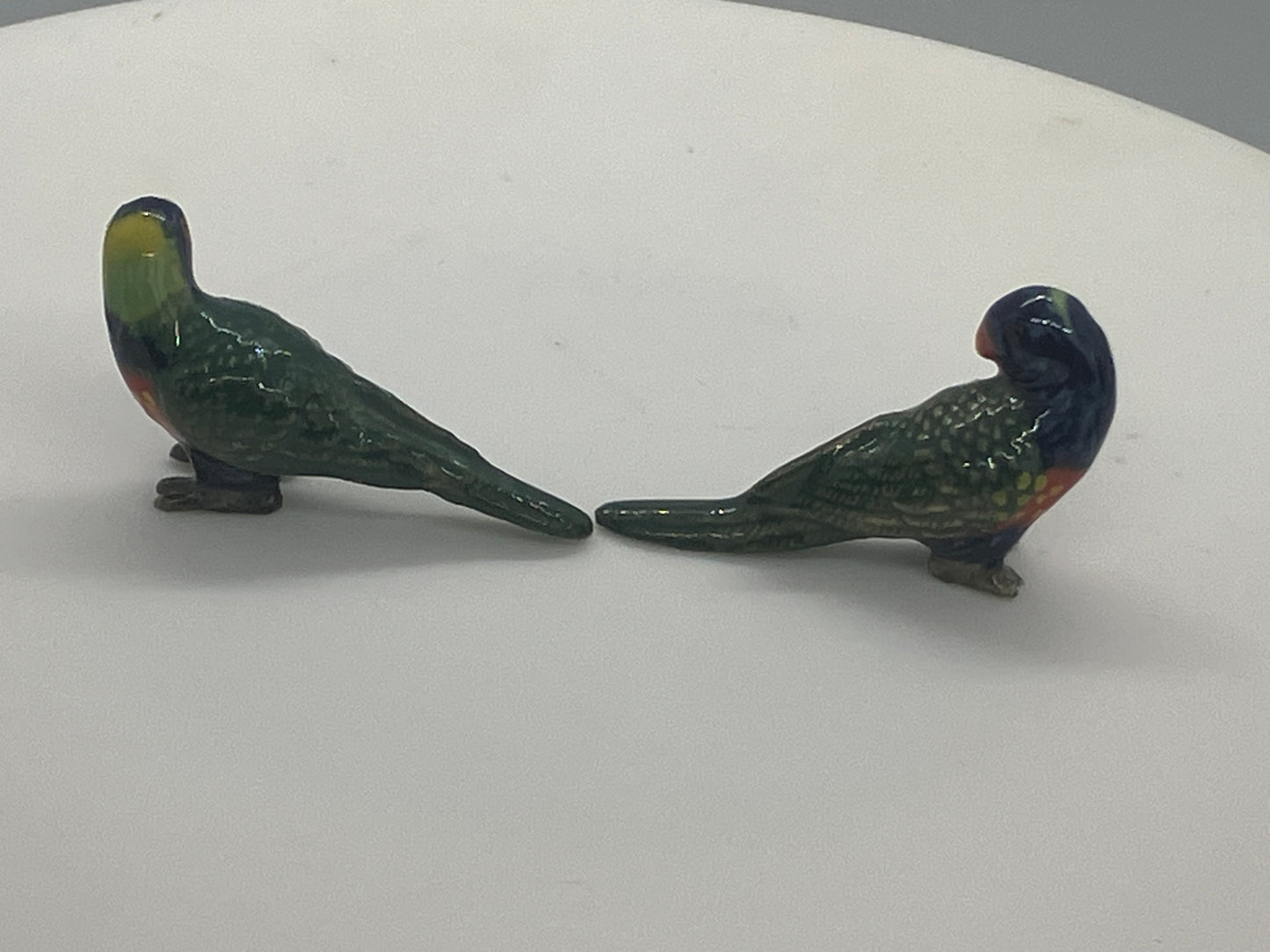 Miniature Porcelain Rainbow Lorikeets Bird Figurines  Mini (2Pcs)