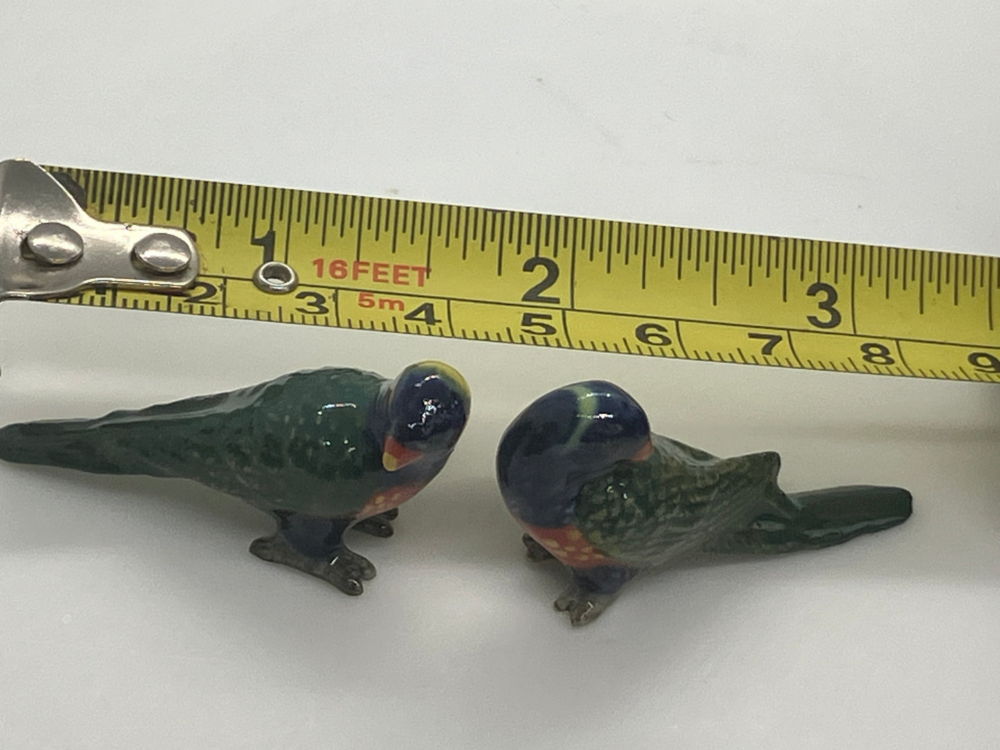 Miniature Porcelain Rainbow Lorikeets Bird Figurines  Mini (2Pcs)