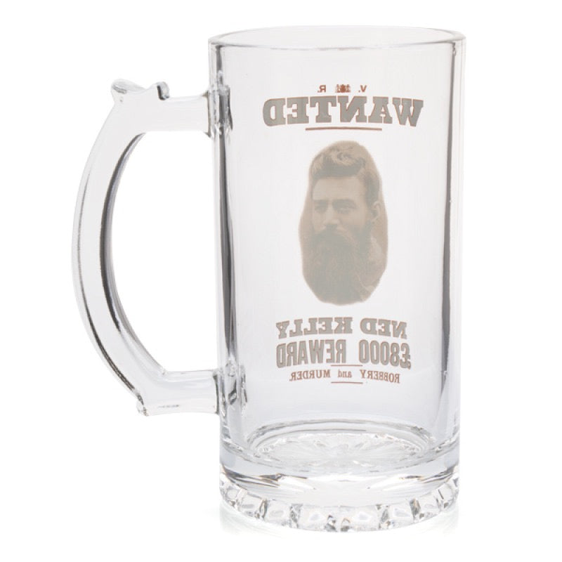 Ned Kelly Glass Beer Stein