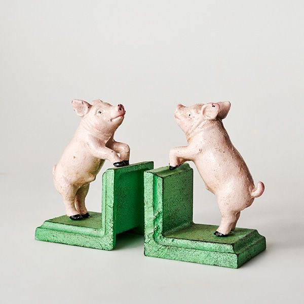 Pig Cast Iron Bookends
